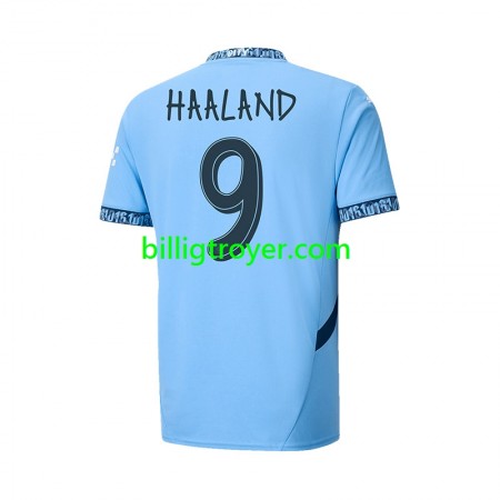 Billige Fotballdrakter Manchester City UCL Font Haaland 9 Hjemmedraktsett 2024/25 Kortermet